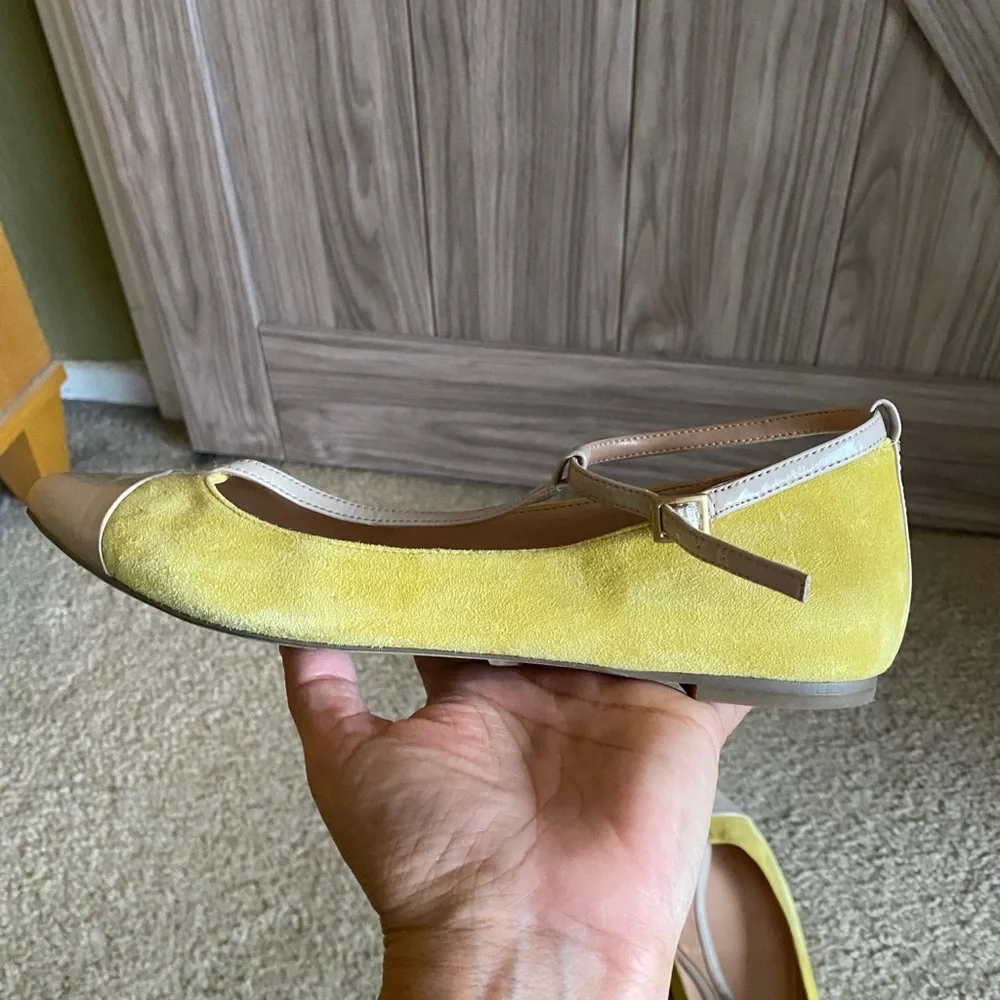 Sole Society x Julianne Hough Yellow and cream pointy toe flats - Picture 10 of 10